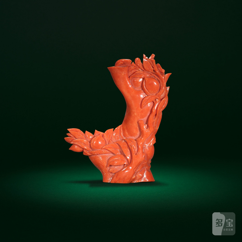 民國 珊瑚雕童子獻壽擺件 | A CORAL 'BOY AND PEACHES' CARVING - 图4